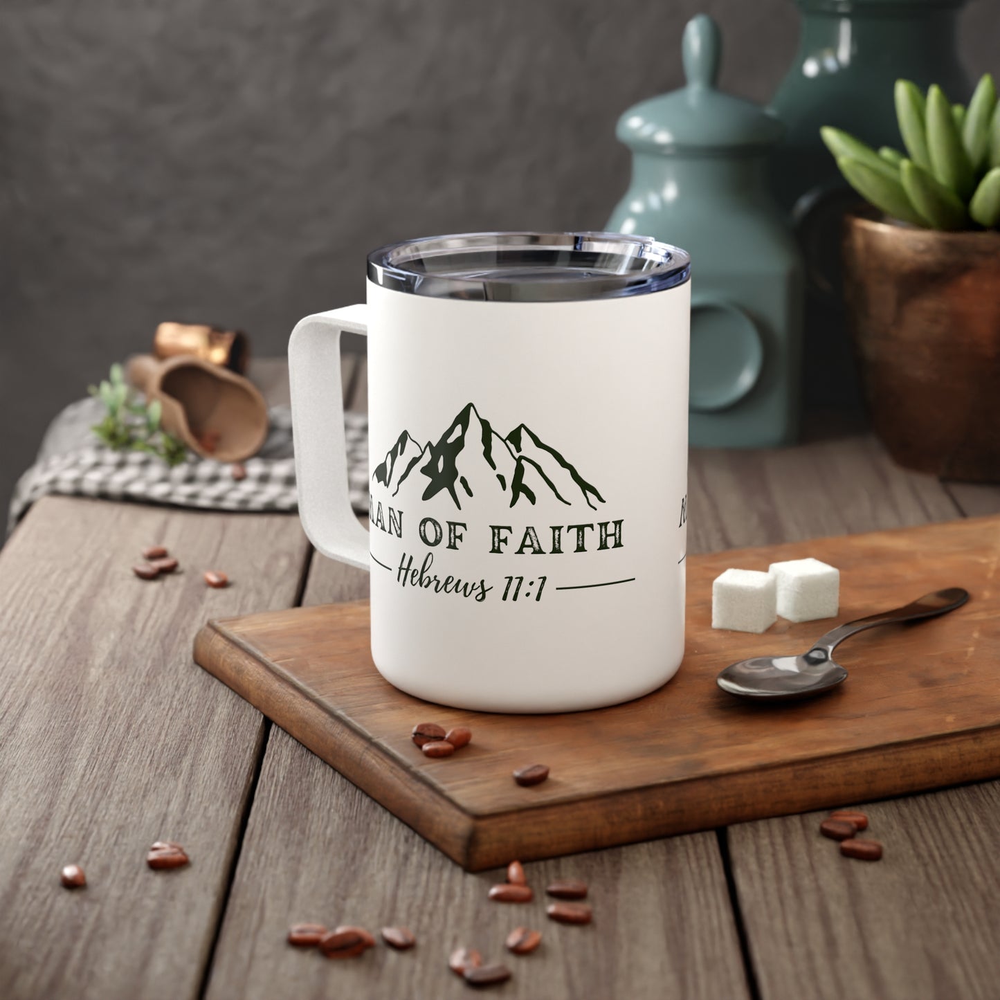 Man of Faith Insulated Coffee Mug, 10oz