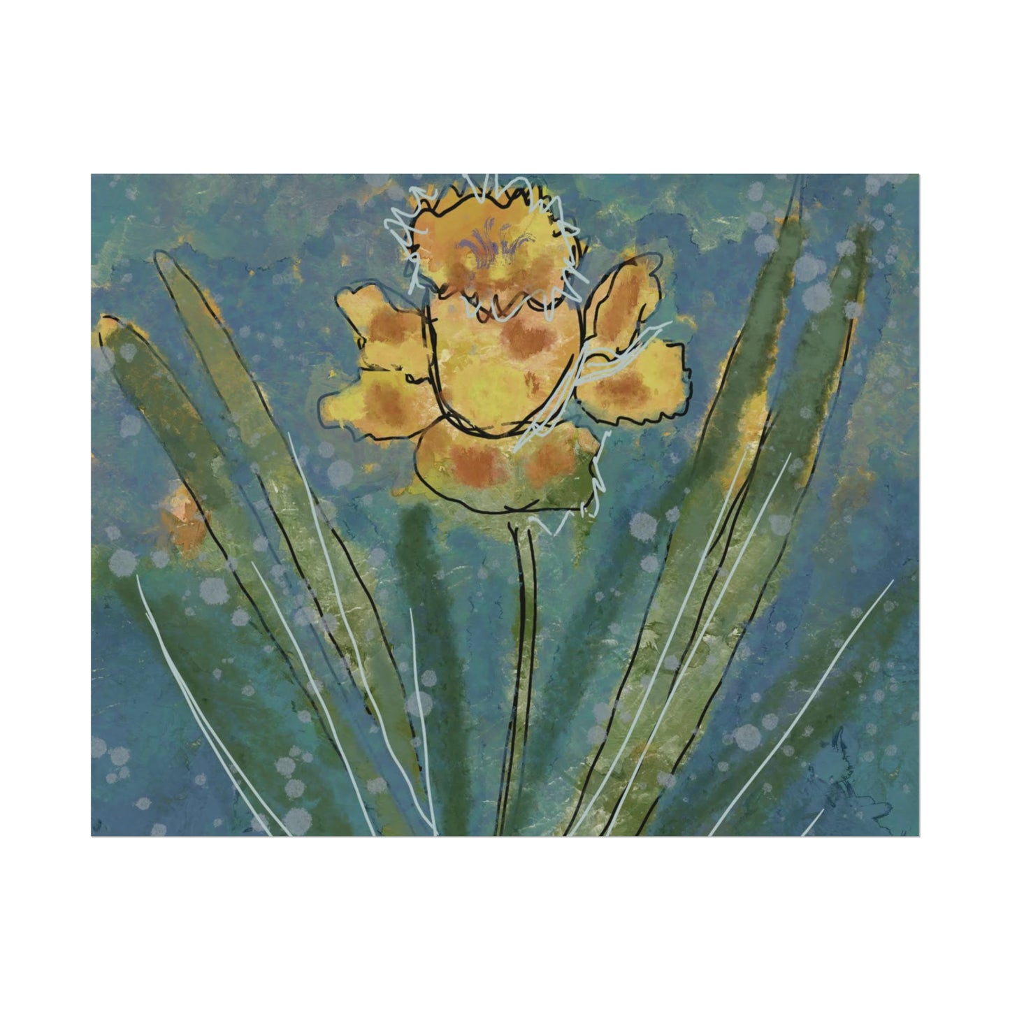 Daffodil Textured Watercolor Matte Poster
