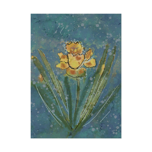 Daffodil Textured Watercolor Matte Poster
